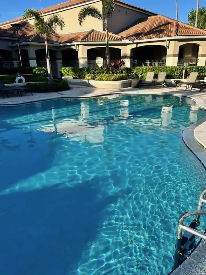 Clear shared swimming pool