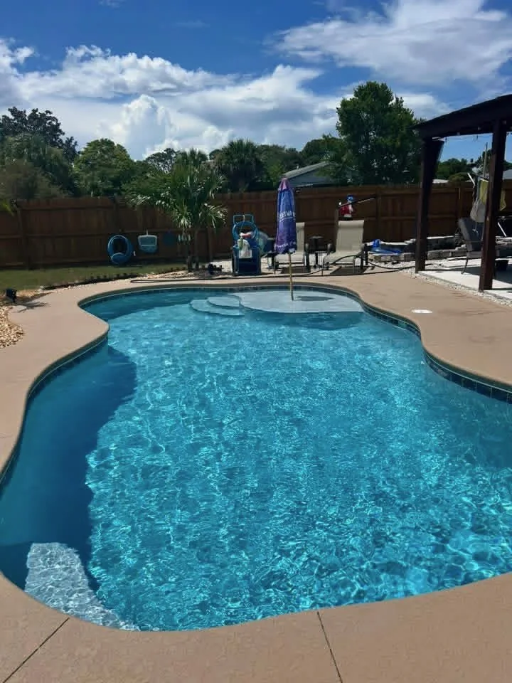 Crown Pools customer backyard pool
