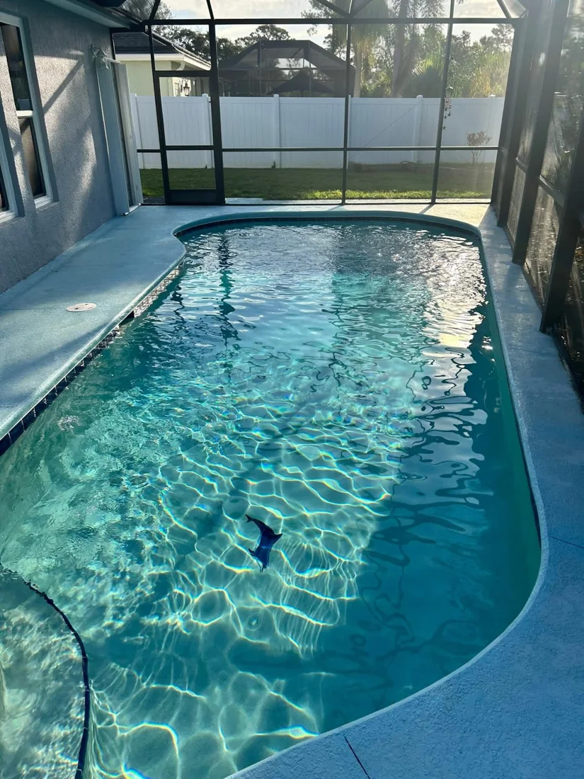Clear residential pool